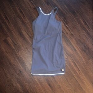 Vuori Gray Dress with White Trim